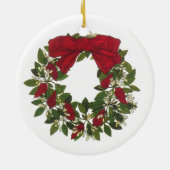 Sorrel/Poinsettia Wreath Keramisch Ornament (Achterkant)