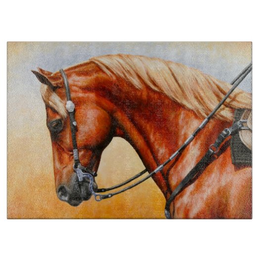 Sorrel Western Pleasure Quarter Horse Snijplank (Voorkant)