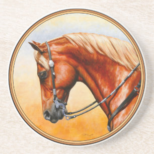Sorrel Western Pleasure Quarter Horse Zandsteen Onderzetter