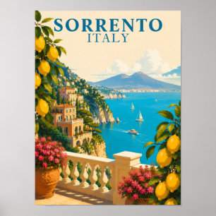 Sorrento Italië Citroenen Vintage Reis Poster