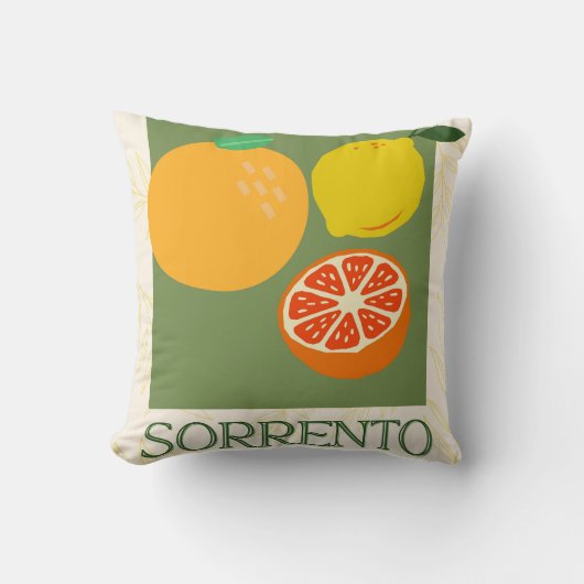 Sorrento Italië Citrus Keuken Print Kussen (Voorkant)