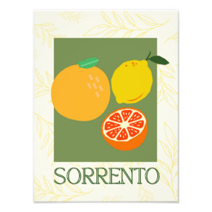 Sorrento Italië Citrus Keuken Print   retro Foto Afdruk