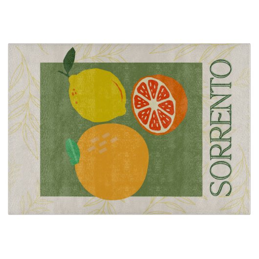 Sorrento Italië Citrus Keuken Print Snijplank (Voorkant)