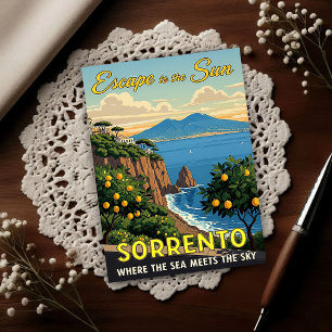 Sorrento, Italië: Een vintage jaren 60 Briefkaart