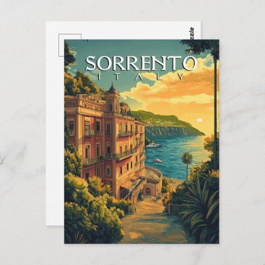 Sorrento Italië - Levendig stadsbeeld Briefkaart (Voorkant / Achterkant)