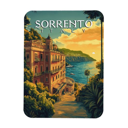 Sorrento Italië - Levendig stadsbeeld Magneet (Verticaal)