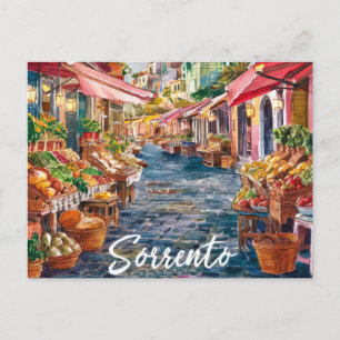 Sorrento Italië Markt Schilderij Briefkaart