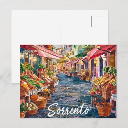 Sorrento Italië Markt Schilderij Briefkaart (Voorkant / Achterkant)