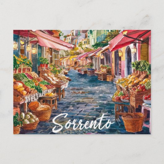 Sorrento Italië Markt Schilderij Briefkaart (Voorkant)