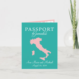 Sorrento Italië Paspoort bruiloft uitnodiging
