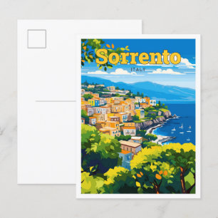 Sorrento Italië Reizen Kunst Vintage Illustratie Briefkaart