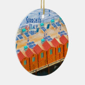 Sorrento Italië Strand Cabanas Uw foto Reizen Keramisch Ornament (Rechts)