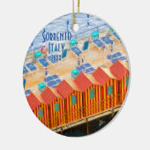 Sorrento Italië Strand Cabanas Uw foto Reizen Keramisch Ornament (Links)