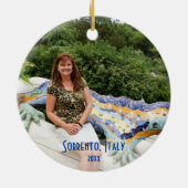 Sorrento Italië Strand Cabanas Uw foto Reizen Keramisch Ornament (Achterkant)