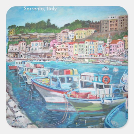Sorrento, Italië - Vierkante Stickers, Glossy Vierkante Sticker (Voorkant)