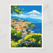 Sorrento Italië vintage reisillustratie Briefkaart (Voorkant)