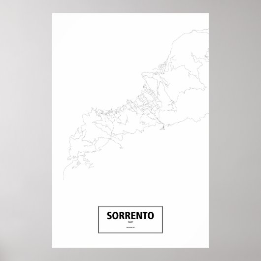 Sorrento, Italië (zwart op wit) Poster (Voorkant)