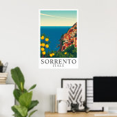 Sorrento Italy Vintage Lemons Travel Art Poster (Thuiskantoor)