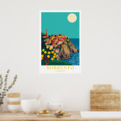 Sorrento Italy Vintage Travel Lemons Art Poster (Keuken)