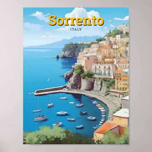 Sorrento Italy Vintage Travel Poster (Voorkant)
