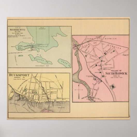 Sorrento, S Berwick, Bucksport Poster (Voorkant)