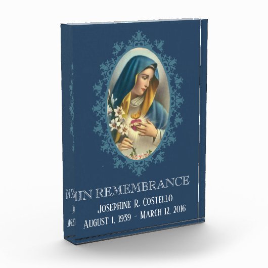 Sorrowful Maagd Mary Sympathie Funeral Memorial Fotoblokken (Links)