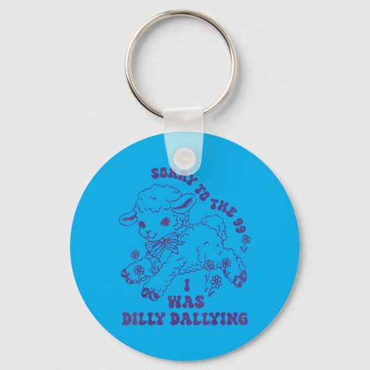 Sorry Aan De 99 Dat Ik Treuzelde Funny Schaap Sleutelhanger (Voorkant)
