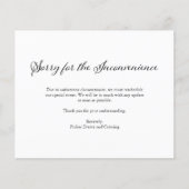 Sorry | Aankondiging van annulering van de begroti (Voorkant)