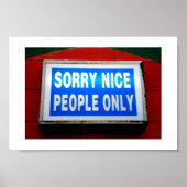 Sorry aardige mensen alleen poster (Voorkant)