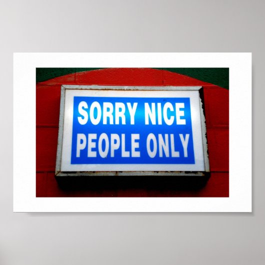 Sorry aardige mensen alleen poster (Voorkant)