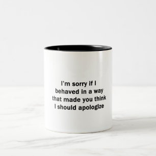 Sorry als ik me op een manier gedroeg tweekleurige koffiemok