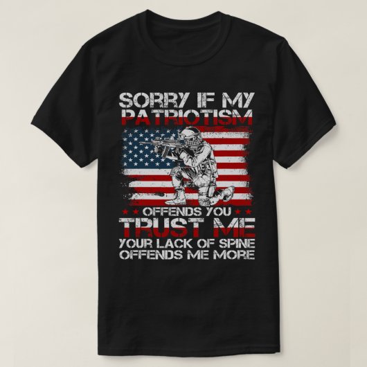 Sorry als mijn patriottisme je aanbiedt, Patriotti T-shirt (Design voorkant)