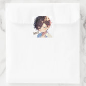 Sorry Anime Boy Sad Vierkante Sticker (Tas)