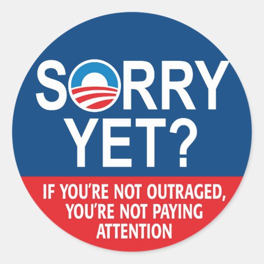 Sorry? Anti Obama - Nobama Ronde Sticker (Voorkant)