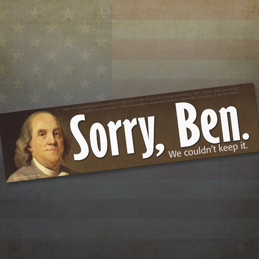 Sorry Ben, we konden het niet houden. Bumpersticker