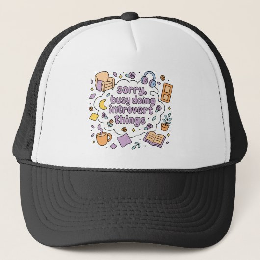 Sorry, bezig met introverte dingen trucker pet (Voorkant)