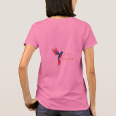 Sorry & Birds Logo T-shirt | Roze vrouwen T-shirt" (Achterkant)