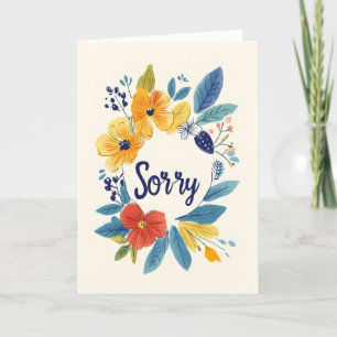 Sorry Bloemen Schattige Kleurrijk Feestdagen Kaart