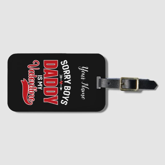 Sorry Boys Papa is mijn Valentijn Bagagelabel (Voorkant (horizontaal))