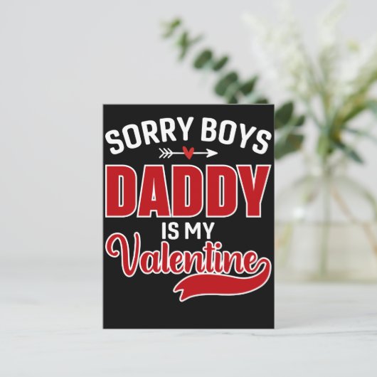Sorry Boys Papa is mijn Valentijn Briefkaart (Staand voorkant)