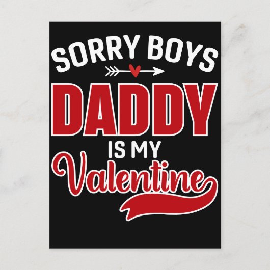 Sorry Boys Papa is mijn Valentijn Briefkaart (Voorkant)