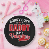 Sorry Boys Papa is mijn Valentijn Papieren Bordje (Feest)