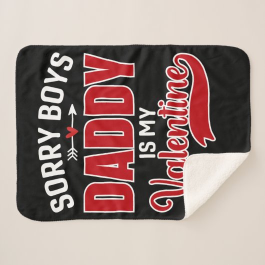 Sorry Boys Papa is mijn Valentijn Sherpa Deken (Voorkant (horizontaal))