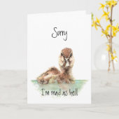 Sorry, boze eend, aanmoediging, baanverlies kaart (Gele Bloem)