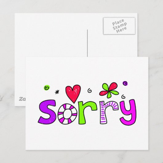 sorry briefkaart (Voorkant / Achterkant)