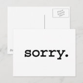 sorry. briefkaart (Voorkant / Achterkant)