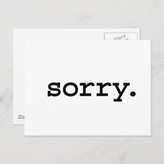 sorry. briefkaart (Voorkant / Achterkant)