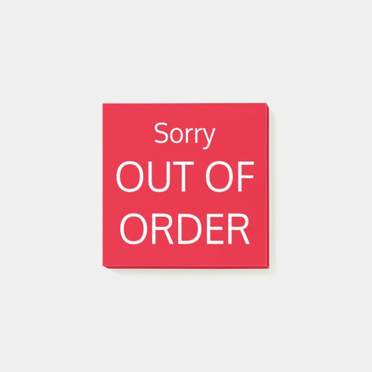 Sorry, buiten de orde post-it® notes (Voorkant)