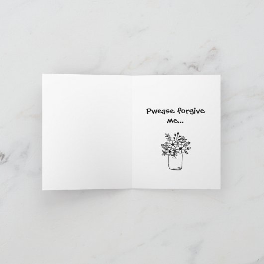 Sorry Bunny Rabbit Card Bedankkaart (Binnen)