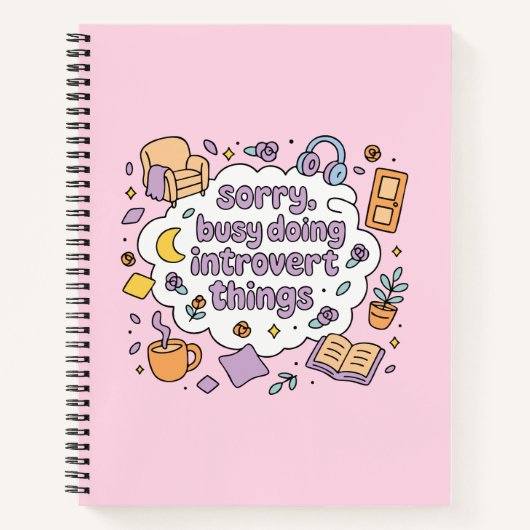 Sorry busy doing introvert things notitieboek (Voorkant)